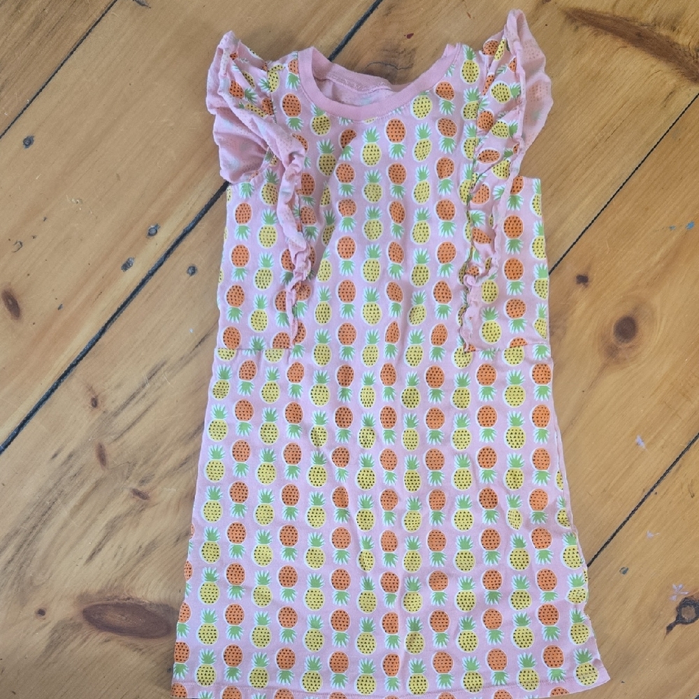 Tea Collection Pink and Orange Pineapple Dress